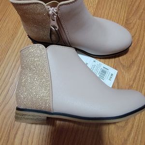 Girls pink and gold glitter low cut boots size 10